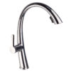 Vòi rửa chén nóng lạnh dây kéo Eurolife EL-KM07 bằng Đồng H61, mạ Chrome 5 lớp, thiết kế thân cong trắng bạc sang trọng