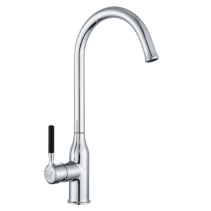 Vòi rửa chén nóng lạnh Eurolife EL-KM04 có thiết kế cần cong cao, thân Đồng H61, bề mặt mạ Chrome 5 lớp và cần vòi quay 360 độ phù hợp không gian bếp hiện đại.