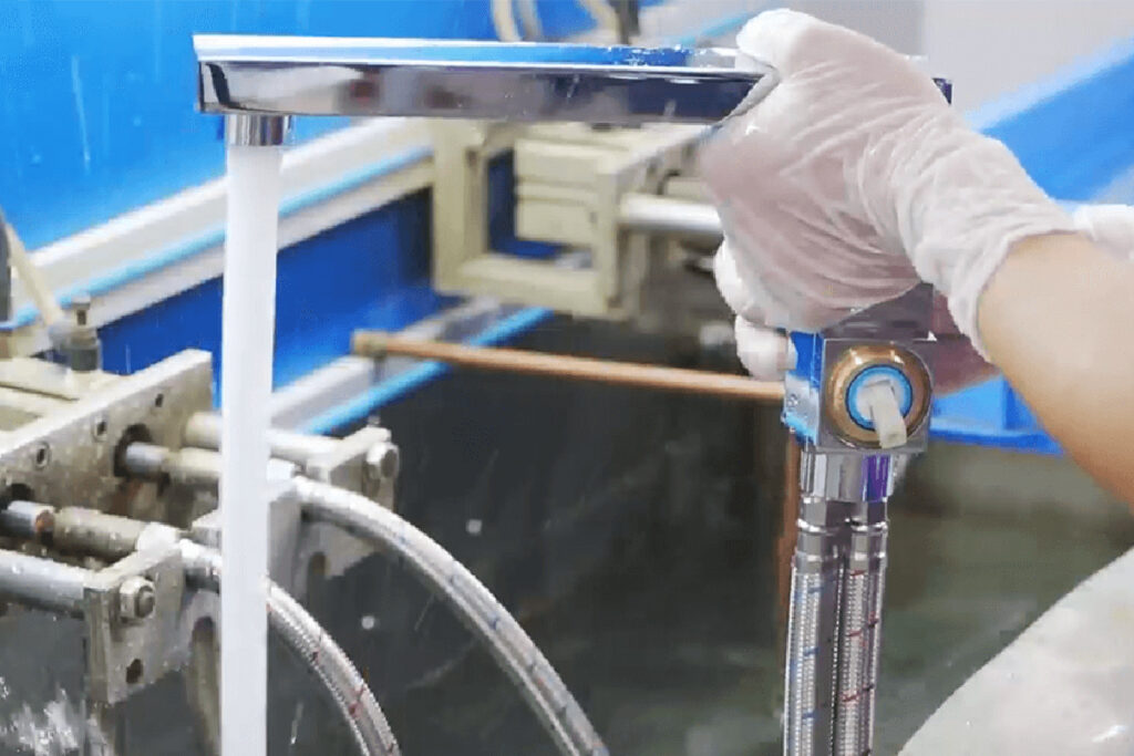 Water pressure testing for Eurolife faucet quality control