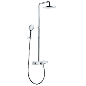 Sen cây Eurolife EL-SC906 mặt kiếng cường lực, thiết kế tắm đứng nóng lạnh hiện đại, bề mặt mạ Chrome sáng bóng, gồm bát sen lớn, tay sen, dây sen và thân sen đồng bộ.