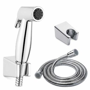 Thiết kế bộ vòi xịt tăng áp Eurolife EL-X13-T gồm tay xịt ABS mạ Chrome, dây Inox 304 dài 120cm và bát gác.