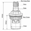 Bản vẽ kích thước lõi van Ceramic cho vòi lạnh Eurolife EL-VD25 EL-VIC26 cao 43 mm, thân Ø17 mm, ren 21 mm
