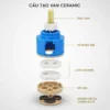Cấu tạo lõi van Ceramic Eurolife EL-KC35 EL-KC40 gồm trục van, vỏ ABS, hai đĩa Ceramic, đế van và gioăng cao su