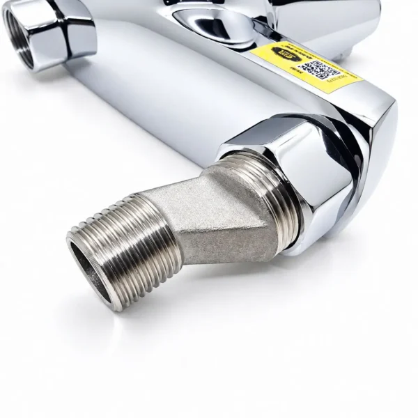 Chân quỳ Eurolife EL-2Z lắp thực tế tại vị trí kết nối của củ sen nóng lạnh